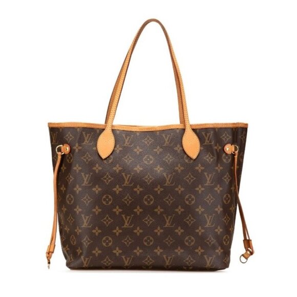Pre-owned Louis Vuitton Monogram Neverfull MM Tote Bag Brown Beige - Picture 1 of 14
